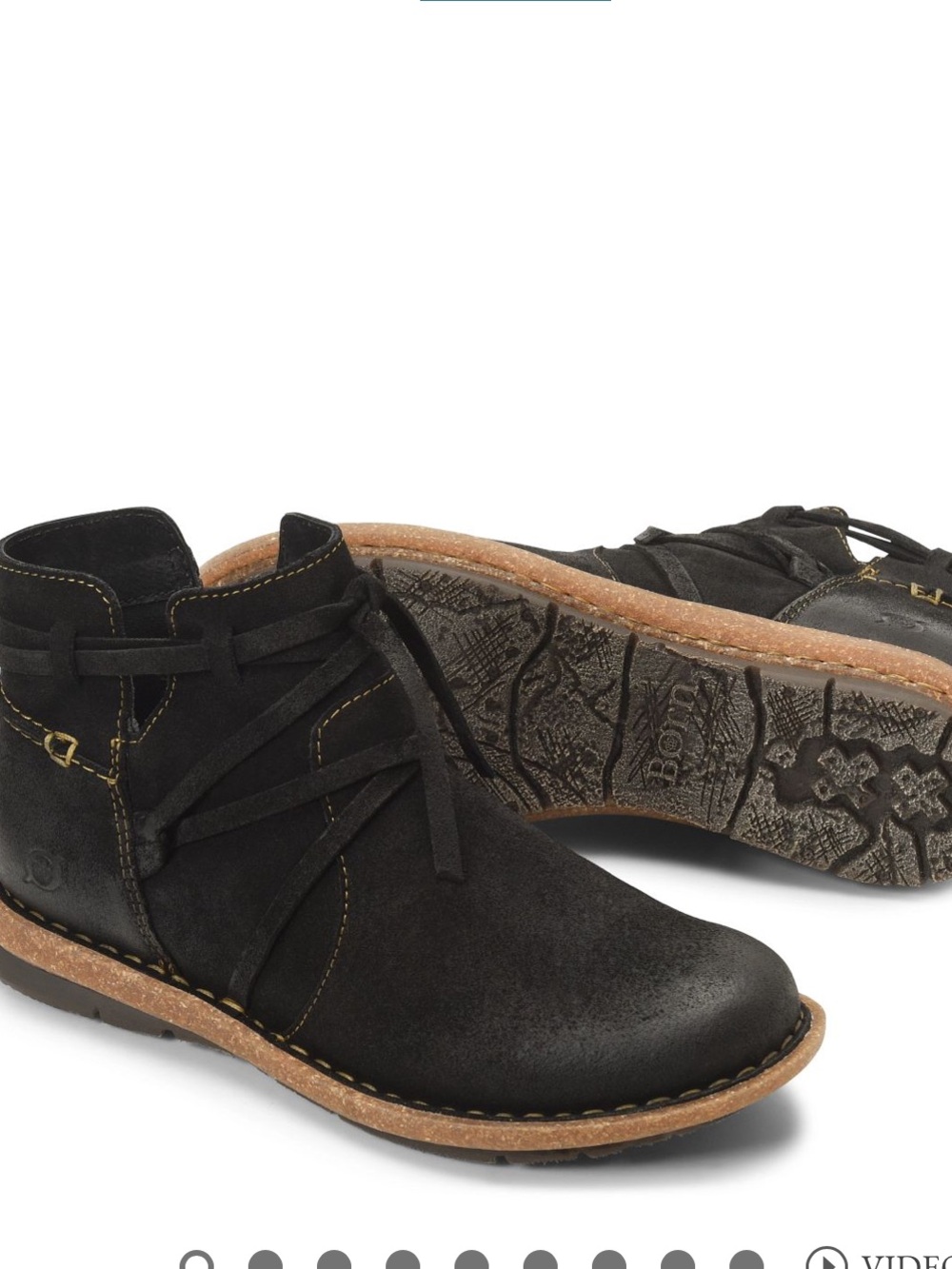 Born Black Women's Suede Leather Ankle Boots size 8 1/2